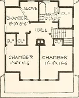 An illustration from The plan book of American dwellings : being a compilation of original home designs, showing actual photographic exteriors and floor plans of moderately priced bungalows, cottages, residences (1914)