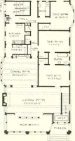 An illustration from The plan book of American dwellings : being a compilation of original home designs, showing actual photographic exteriors and floor plans of moderately priced bungalows, cottages, residences (1914)