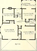 An illustration from The plan book of American dwellings : being a compilation of original home designs, showing actual photographic exteriors and floor plans of moderately priced bungalows, cottages, residences (1914)