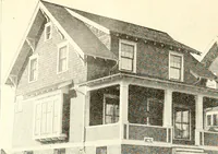 An illustration from The plan book of American dwellings : being a compilation of original home designs, showing actual photographic exteriors and floor plans of moderately priced bungalows, cottages, residences (1914)