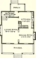 An illustration from The plan book of American dwellings : being a compilation of original home designs, showing actual photographic exteriors and floor plans of moderately priced bungalows, cottages, residences (1914)