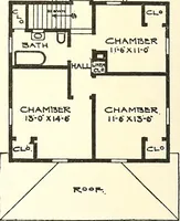An illustration from The plan book of American dwellings : being a compilation of original home designs, showing actual photographic exteriors and floor plans of moderately priced bungalows, cottages, residences (1914)