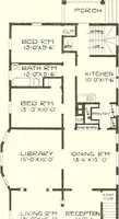 An illustration from The plan book of American dwellings : being a compilation of original home designs, showing actual photographic exteriors and floor plans of moderately priced bungalows, cottages, residences (1914)