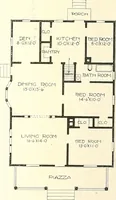 An illustration from The plan book of American dwellings : being a compilation of original home designs, showing actual photographic exteriors and floor plans of moderately priced bungalows, cottages, residences (1914)