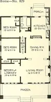 An illustration from The plan book of American dwellings : being a compilation of original home designs, showing actual photographic exteriors and floor plans of moderately priced bungalows, cottages, residences (1914)