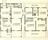 An illustration from The plan book of American dwellings : being a compilation of original home designs, showing actual photographic exteriors and floor plans of moderately priced bungalows, cottages, residences (1914)
