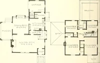 An illustration from The plan book of American dwellings : being a compilation of original home designs, showing actual photographic exteriors and floor plans of moderately priced bungalows, cottages, residences (1914)