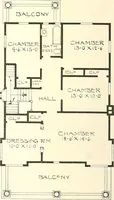 An illustration from The plan book of American dwellings : being a compilation of original home designs, showing actual photographic exteriors and floor plans of moderately priced bungalows, cottages, residences (1914)