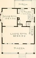 An illustration from The plan book of American dwellings : being a compilation of original home designs, showing actual photographic exteriors and floor plans of moderately priced bungalows, cottages, residences (1914)