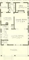An illustration from The plan book of American dwellings : being a compilation of original home designs, showing actual photographic exteriors and floor plans of moderately priced bungalows, cottages, residences (1914)