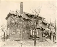 An illustration from The plan book of American dwellings : being a compilation of original home designs, showing actual photographic exteriors and floor plans of moderately priced bungalows, cottages, residences (1914)
