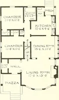 An illustration from The plan book of American dwellings : being a compilation of original home designs, showing actual photographic exteriors and floor plans of moderately priced bungalows, cottages, residences (1914)