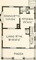 An illustration from The plan book of American dwellings : being a compilation of original home designs, showing actual photographic exteriors and floor plans of moderately priced bungalows, cottages, residences (1914)