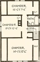 An illustration from The plan book of American dwellings : being a compilation of original home designs, showing actual photographic exteriors and floor plans of moderately priced bungalows, cottages, residences (1914)