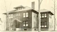 An illustration from The plan book of American dwellings : being a compilation of original home designs, showing actual photographic exteriors and floor plans of moderately priced bungalows, cottages, residences (1914)