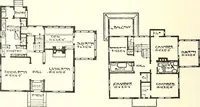 An illustration from The plan book of American dwellings : being a compilation of original home designs, showing actual photographic exteriors and floor plans of moderately priced bungalows, cottages, residences (1914)