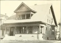 An illustration from The plan book of American dwellings : being a compilation of original home designs, showing actual photographic exteriors and floor plans of moderately priced bungalows, cottages, residences (1914)