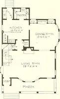An illustration from The plan book of American dwellings : being a compilation of original home designs, showing actual photographic exteriors and floor plans of moderately priced bungalows, cottages, residences (1914)