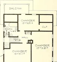 An illustration from The plan book of American dwellings : being a compilation of original home designs, showing actual photographic exteriors and floor plans of moderately priced bungalows, cottages, residences (1914)