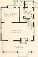 An illustration from The plan book of American dwellings : being a compilation of original home designs, showing actual photographic exteriors and floor plans of moderately priced bungalows, cottages, residences (1914)