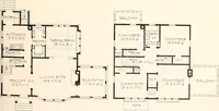 An illustration from The plan book of American dwellings : being a compilation of original home designs, showing actual photographic exteriors and floor plans of moderately priced bungalows, cottages, residences (1914)