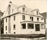 An illustration from The plan book of American dwellings : being a compilation of original home designs, showing actual photographic exteriors and floor plans of moderately priced bungalows, cottages, residences (1914)