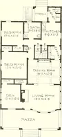 An illustration from The plan book of American dwellings : being a compilation of original home designs, showing actual photographic exteriors and floor plans of moderately priced bungalows, cottages, residences (1914)