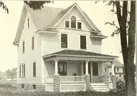 An illustration from The plan book of American dwellings : being a compilation of original home designs, showing actual photographic exteriors and floor plans of moderately priced bungalows, cottages, residences (1914)