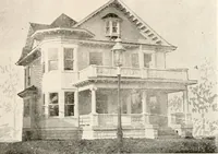 An illustration from The plan book of American dwellings : being a compilation of original home designs, showing actual photographic exteriors and floor plans of moderately priced bungalows, cottages, residences (1914)