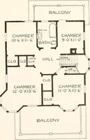 An illustration from The plan book of American dwellings : being a compilation of original home designs, showing actual photographic exteriors and floor plans of moderately priced bungalows, cottages, residences (1914)