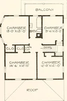 An illustration from The plan book of American dwellings : being a compilation of original home designs, showing actual photographic exteriors and floor plans of moderately priced bungalows, cottages, residences (1914)