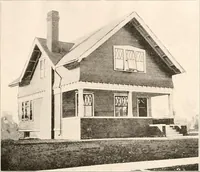 An illustration from The plan book of American dwellings : being a compilation of original home designs, showing actual photographic exteriors and floor plans of moderately priced bungalows, cottages, residences (1914)