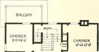 An illustration from The plan book of American dwellings : being a compilation of original home designs, showing actual photographic exteriors and floor plans of moderately priced bungalows, cottages, residences (1914)