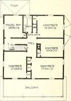 An illustration from The plan book of American dwellings : being a compilation of original home designs, showing actual photographic exteriors and floor plans of moderately priced bungalows, cottages, residences (1914)