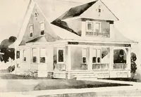 An illustration from The plan book of American dwellings : being a compilation of original home designs, showing actual photographic exteriors and floor plans of moderately priced bungalows, cottages, residences (1914)