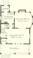 An illustration from The plan book of American dwellings : being a compilation of original home designs, showing actual photographic exteriors and floor plans of moderately priced bungalows, cottages, residences (1914)