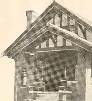 An illustration from The plan book of American dwellings : being a compilation of original home designs, showing actual photographic exteriors and floor plans of moderately priced bungalows, cottages, residences (1914)