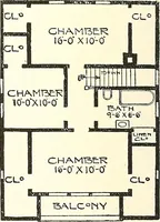 An illustration from The plan book of American dwellings : being a compilation of original home designs, showing actual photographic exteriors and floor plans of moderately priced bungalows, cottages, residences (1914)