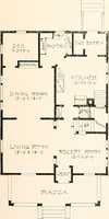 An illustration from The plan book of American dwellings : being a compilation of original home designs, showing actual photographic exteriors and floor plans of moderately priced bungalows, cottages, residences (1914)