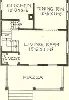 An illustration from The plan book of American dwellings : being a compilation of original home designs, showing actual photographic exteriors and floor plans of moderately priced bungalows, cottages, residences (1914)