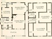 An illustration from The plan book of American dwellings : being a compilation of original home designs, showing actual photographic exteriors and floor plans of moderately priced bungalows, cottages, residences (1914)