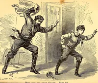 An illustration from Plane and plank, or, The mishaps of a mechanic (1870)