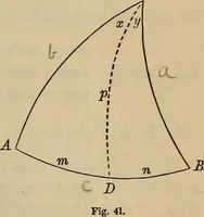 An illustration from Plane and spherical trigonometry (1887)