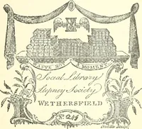 An illustration from American book-plates, a guide to their study with examples ... With a bibliography by Eben Hewins ... Illustrated with many reproductions of rare and interesting book-plates and in the finer editions with many prints from the original coppers both old and recent (1905)