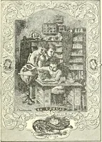 An illustration from American book-plates, a guide to their study with examples ... With a bibliography by Eben Hewins ... Illustrated with many reproductions of rare and interesting book-plates and in the finer editions with many prints from the original coppers both old and recent (1905)