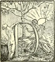 An illustration from American book-plates, a guide to their study with examples ... With a bibliography by Eben Hewins ... Illustrated with many reproductions of rare and interesting book-plates and in the finer editions with many prints from the original coppers both old and recent (1905)
