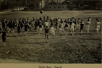 An illustration from Play, comprising games for the kindergarten, playground, schoolroom and college; how to coach and play girls' basket-ball, etc (1912)