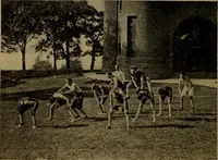 An illustration from Play, comprising games for the kindergarten, playground, schoolroom and college; how to coach and play girls' basket-ball, etc (1912)