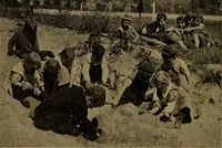 An illustration from Play, comprising games for the kindergarten, playground, schoolroom and college; how to coach and play girls' basket-ball, etc (1912)