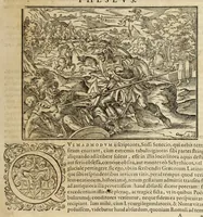 An illustration from Plvtarchi Chaeronensis Svmmi et philosophi et historici parallela : id est, vitae illvstrivm vivorvm Graecorvm et Romanorum (1580)